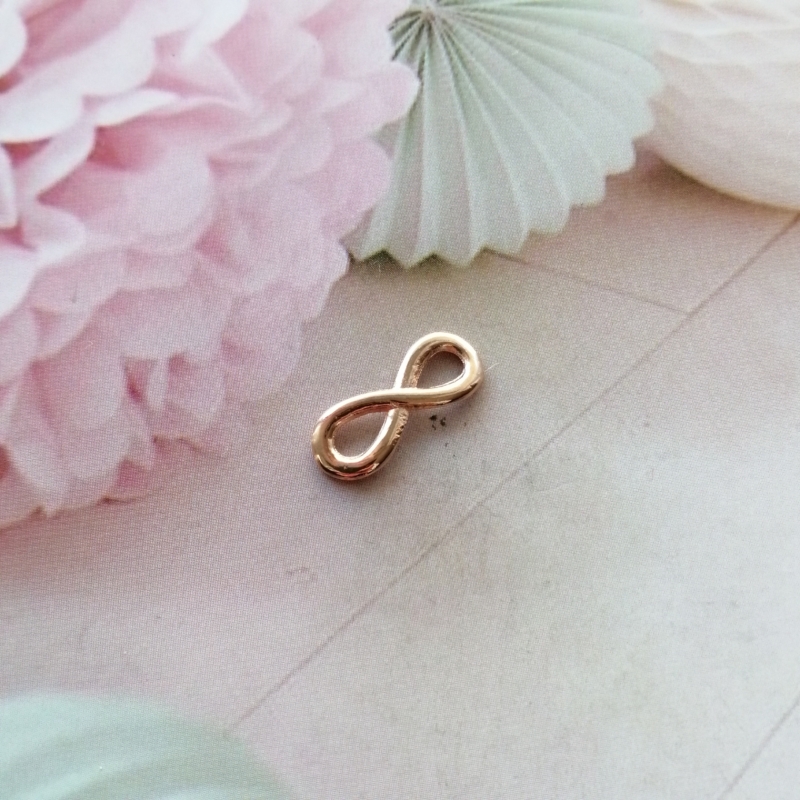 Anhänger Metall DQ Zwischenstück Unendlichkeit Rosegold