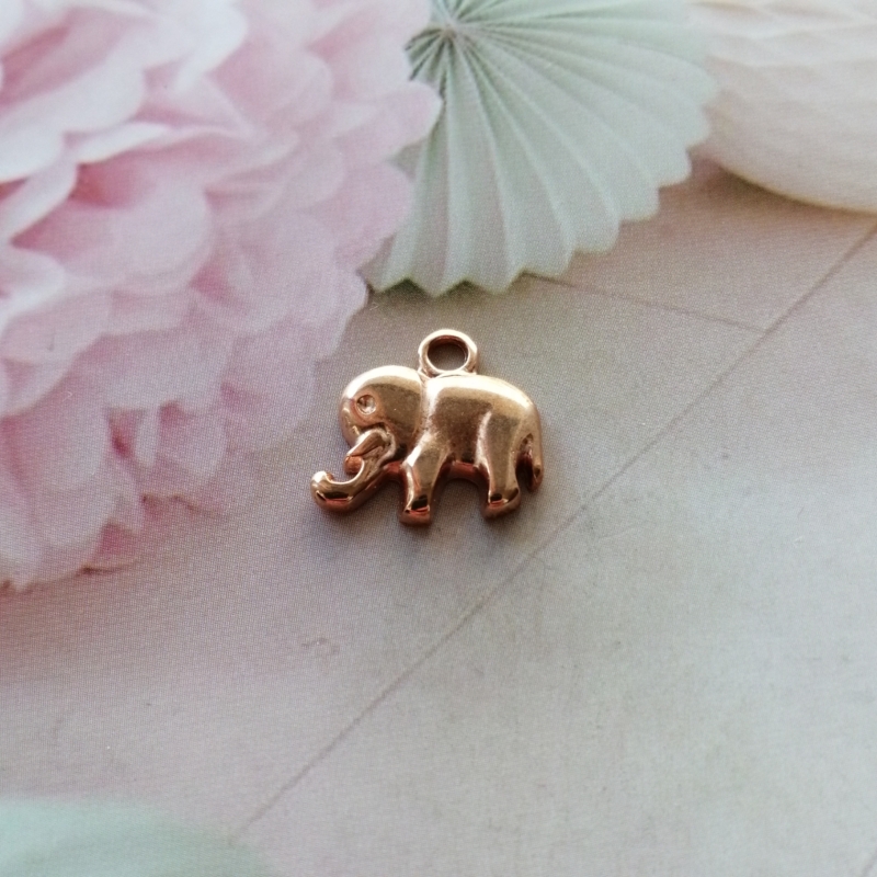 Anhänger Metall DQ Elefant Rosegold