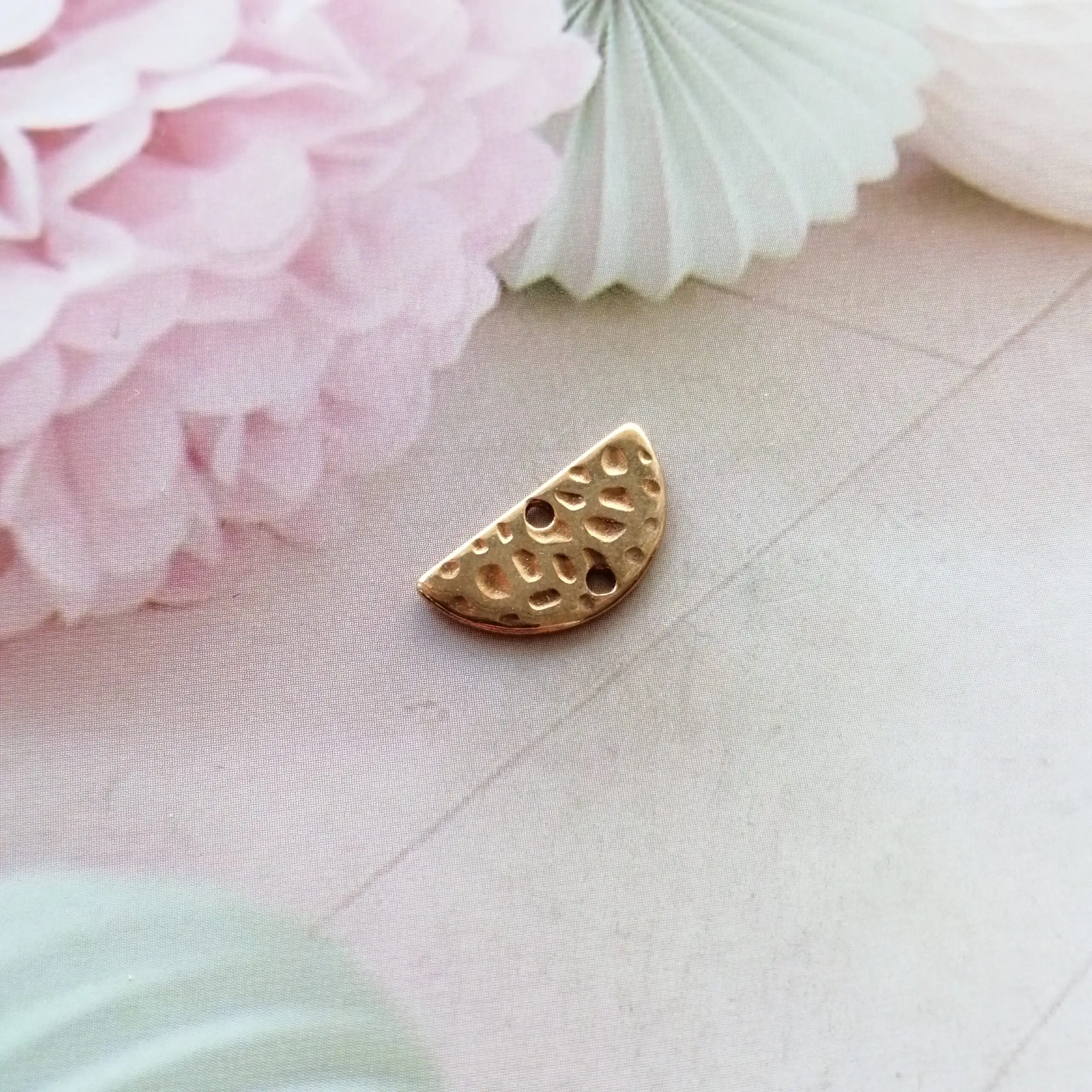 Anhänger Metall DQ Zwischenstück halber Zirkel klein Rosegold