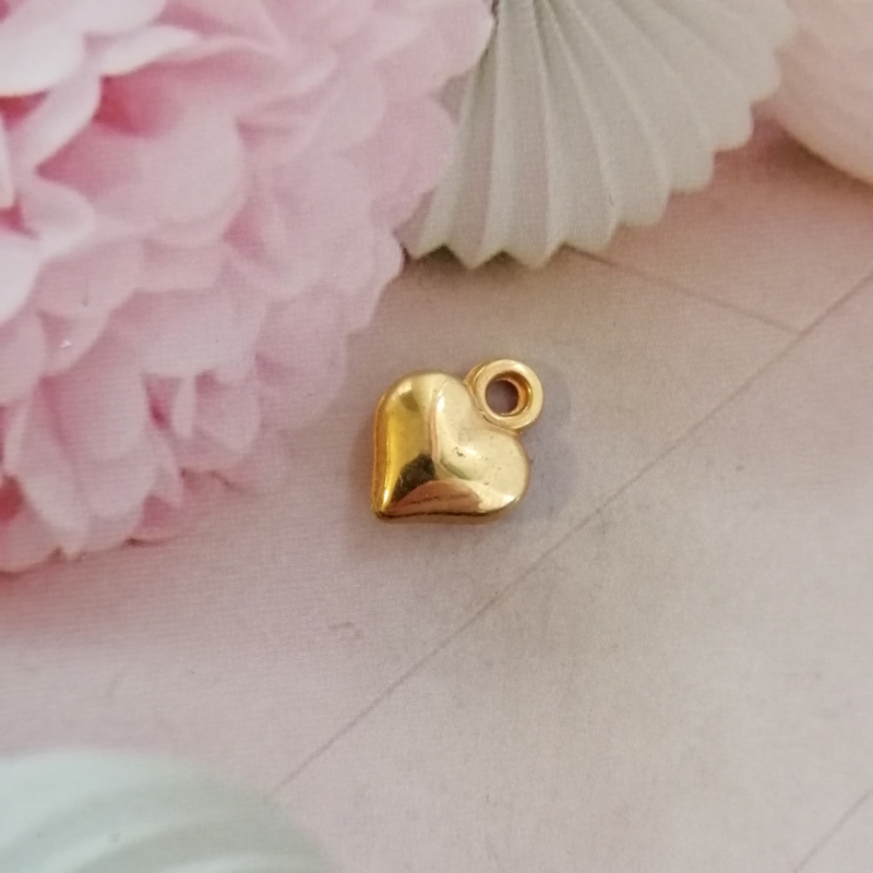 Anhänger Metall DQ Herz full Gold