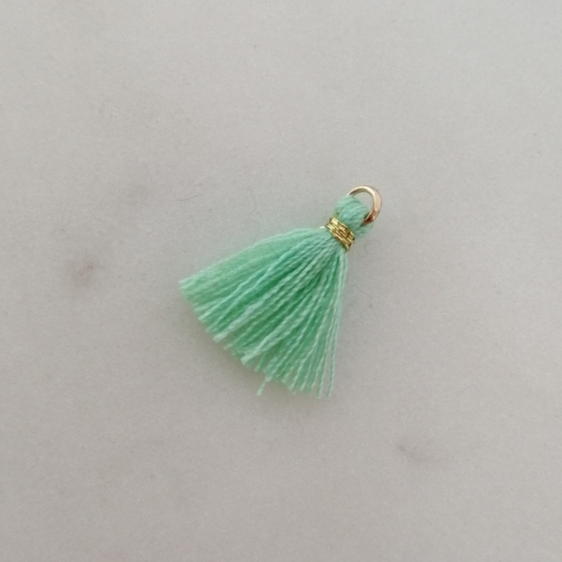 Quaste 1,6cm Gold / Mint grün