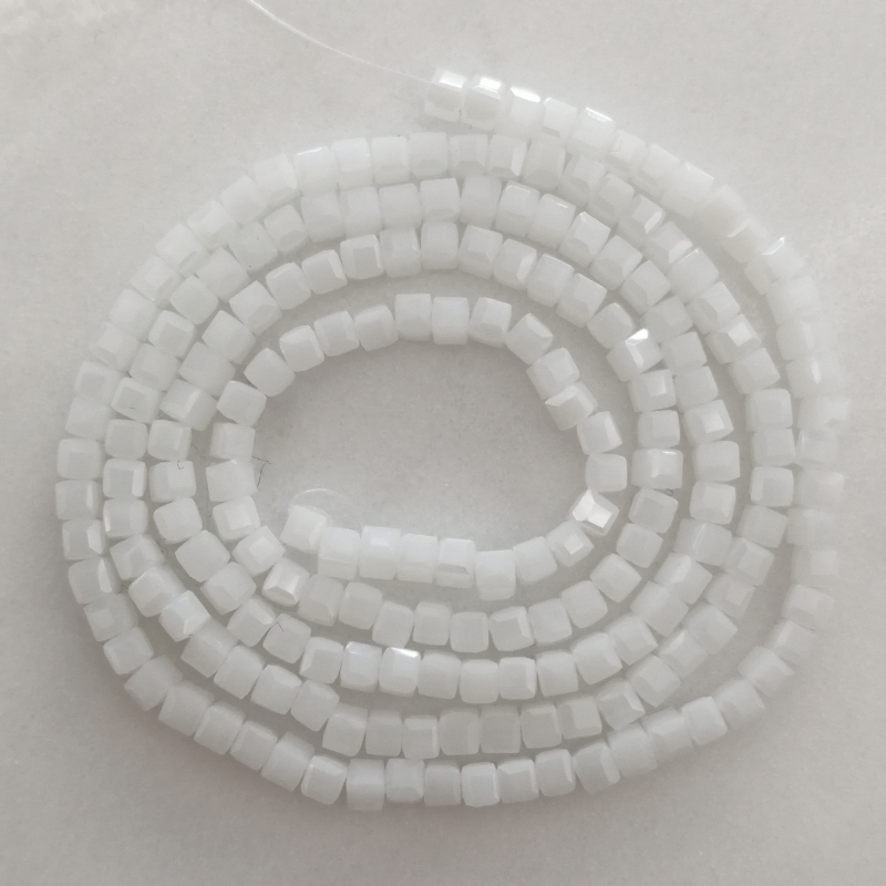 Kristallschliff Mini Würfel 2x2mm Weiß-pearl shine