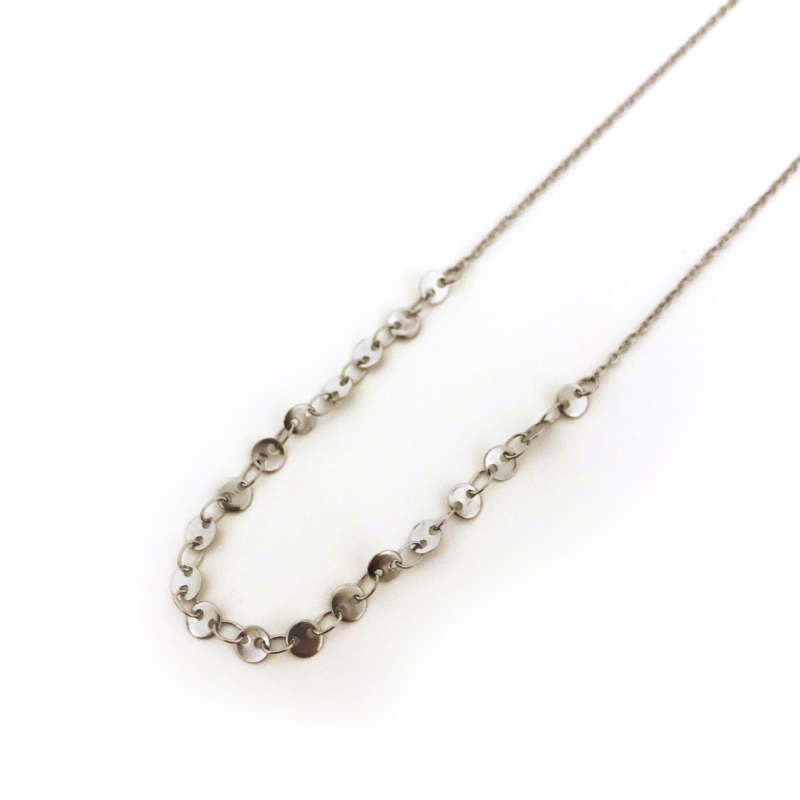 Stainless Steel Halskette "Coins" / Silber – Bild 3