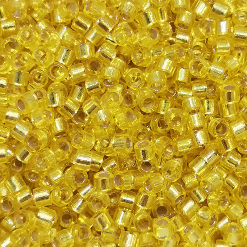 Miyuki Delica 11/0 - 1.6mm / 7g / DB145 Gelb Silbereinzug
