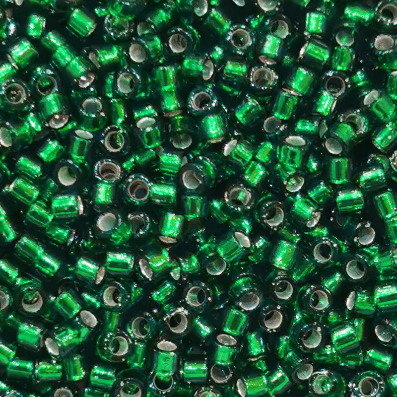 Miyuki Delica 11/0 - 1.6mm / 7g / DB148 Dunkelgrün Silbereinzug
