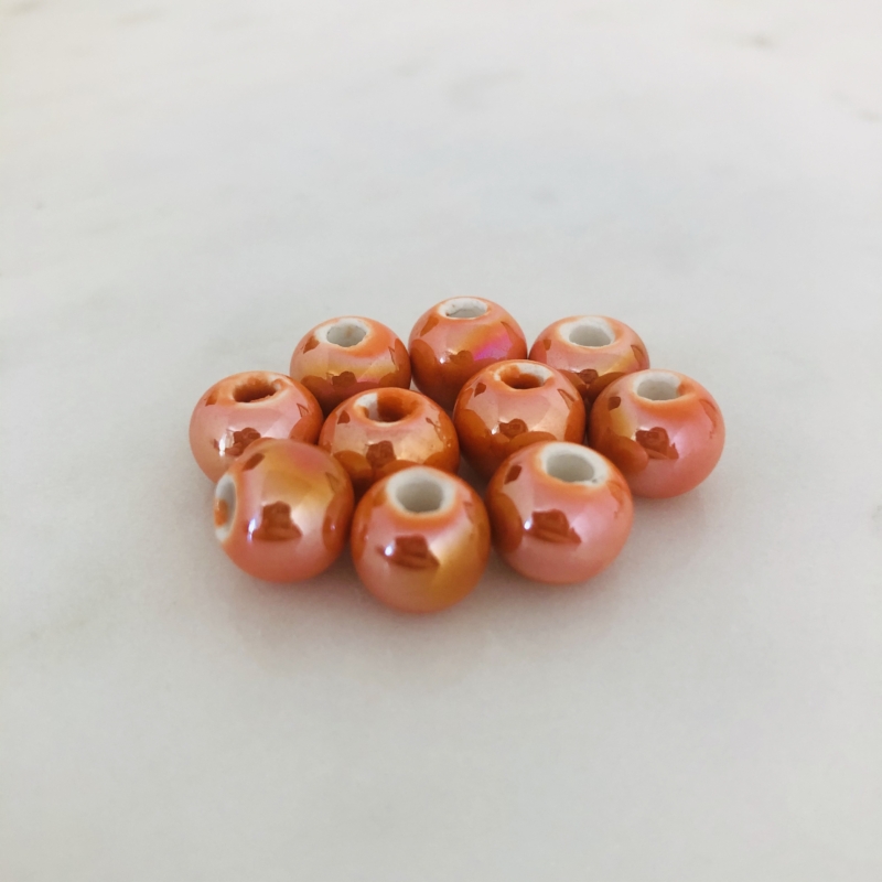 Keramikperle rund 10mm / Orange