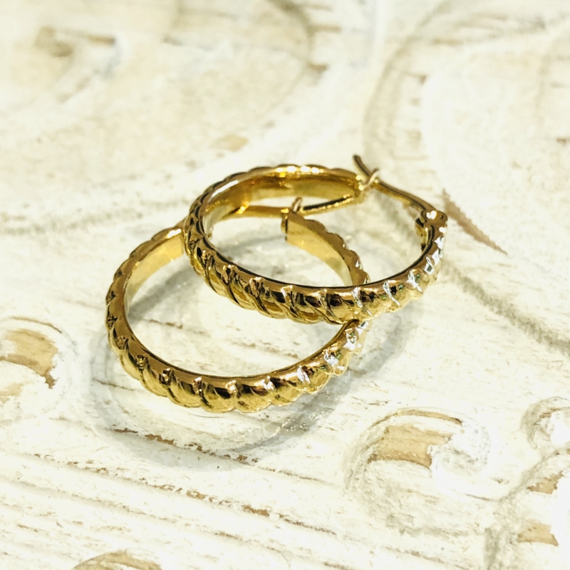 Stainless Steel - Edelstahl Creolen 25mm gold