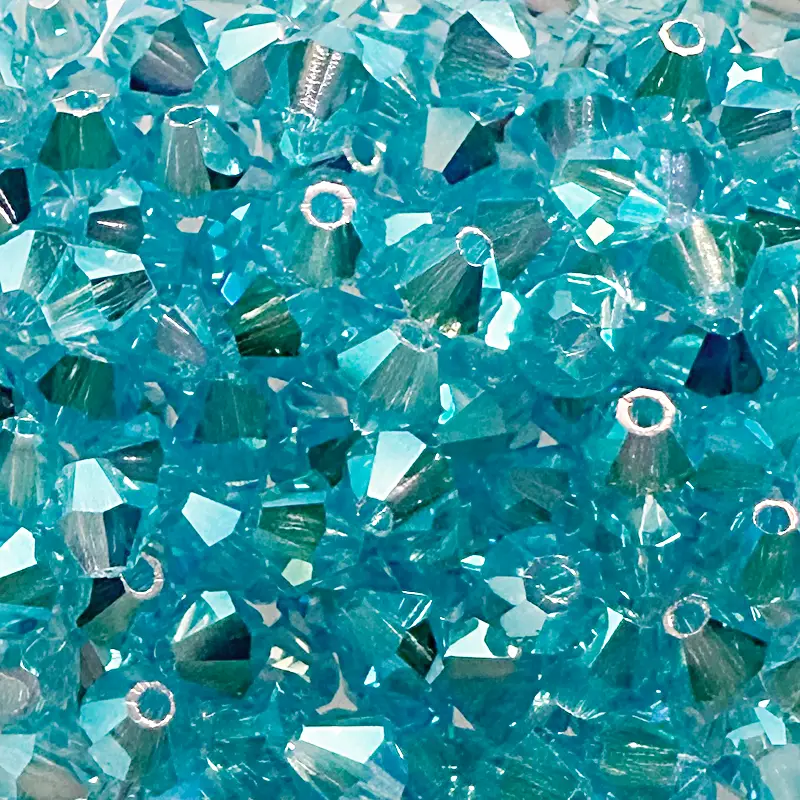 Preciosa Bicone / Rondelle Bead 4mm / Aqua Bohemica AB 2x