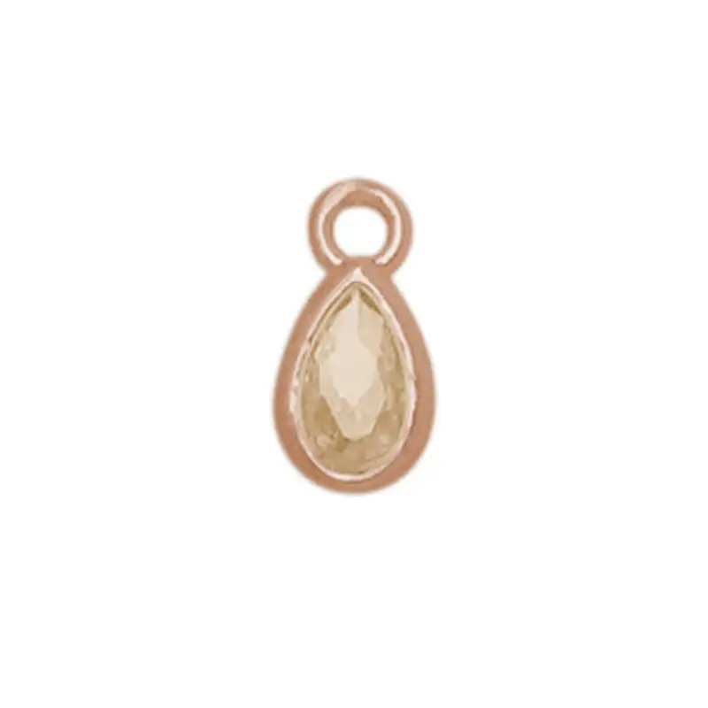 Strass Anhänger Tropfen 4x8mm / Rosé-Rosegold