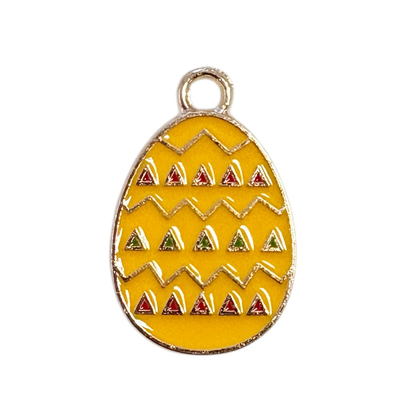 Metall Anhänger Osterei Goldglanz Ethno 22x14mm / Gold-gelb