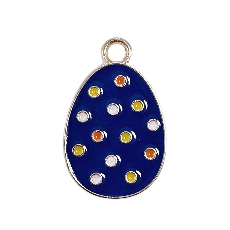 Metall Anhänger Osterei Sternennacht 22x14mm / Gold-dunkelblau