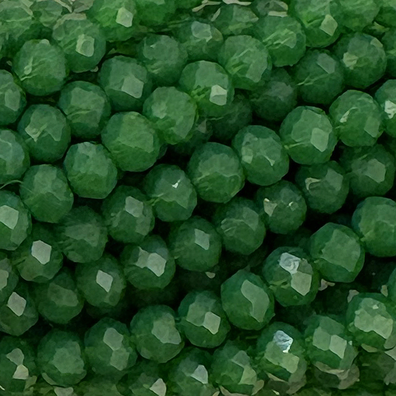 Kristallschliff Perlen / Rondelle 4x3mm Bottle Green