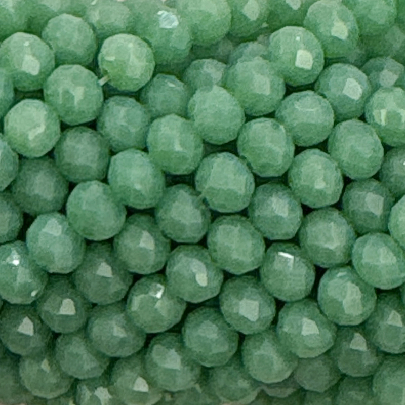 Kristallschliff Perlen / Rondelle 4x3mm Sage Green