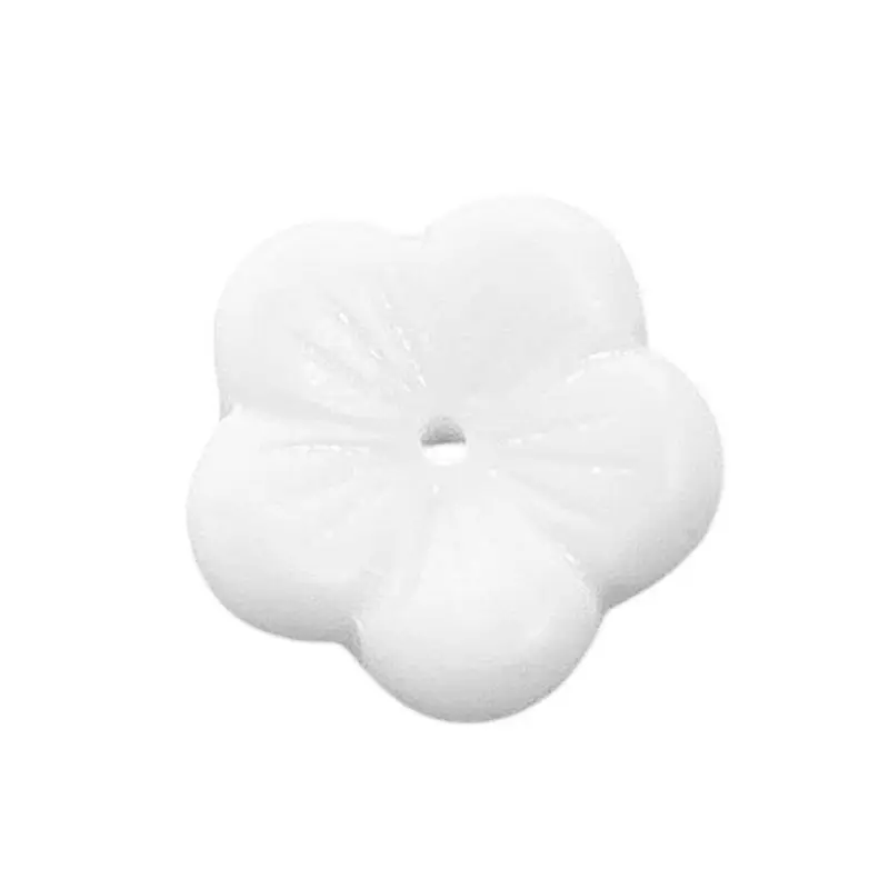 Glasperle Blume 14mm / Weiß-matt