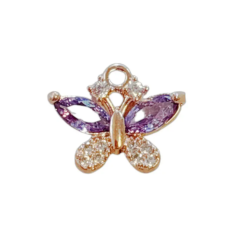 Strass Anhänger Schmetterling 18x10mm / Violett-Rosegold